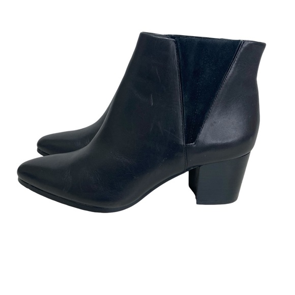 Vince Camuto - Black Leather/Suede Heeled Ankle Boot - 7.5 - Picture 3 of 13